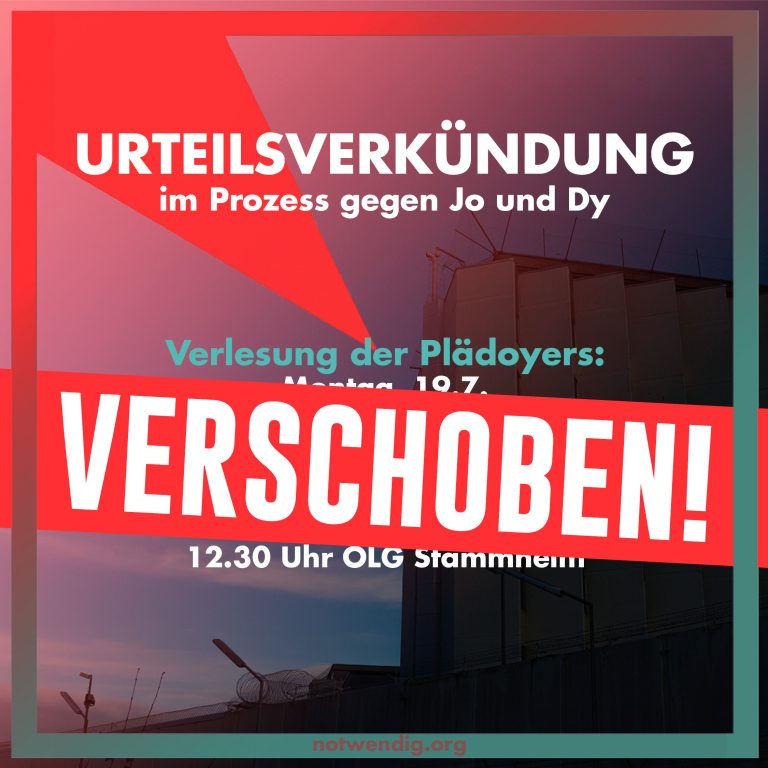 Urteilsverkündung verschoben!