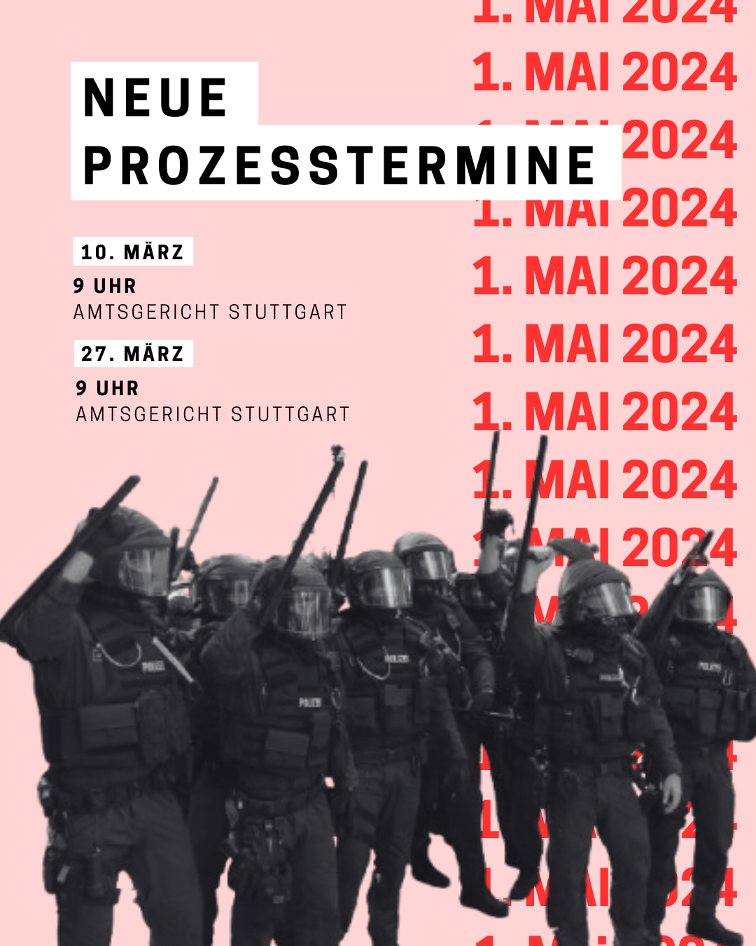 Nächste Prozesse zum 1.Mai 2024