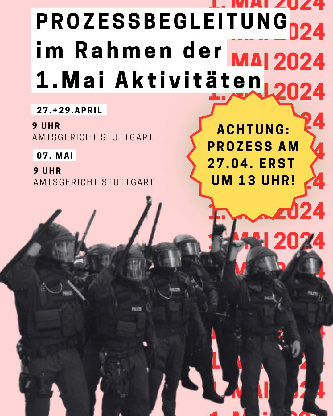 Änderung der Uhrzeit des Prozesses am 27.04.