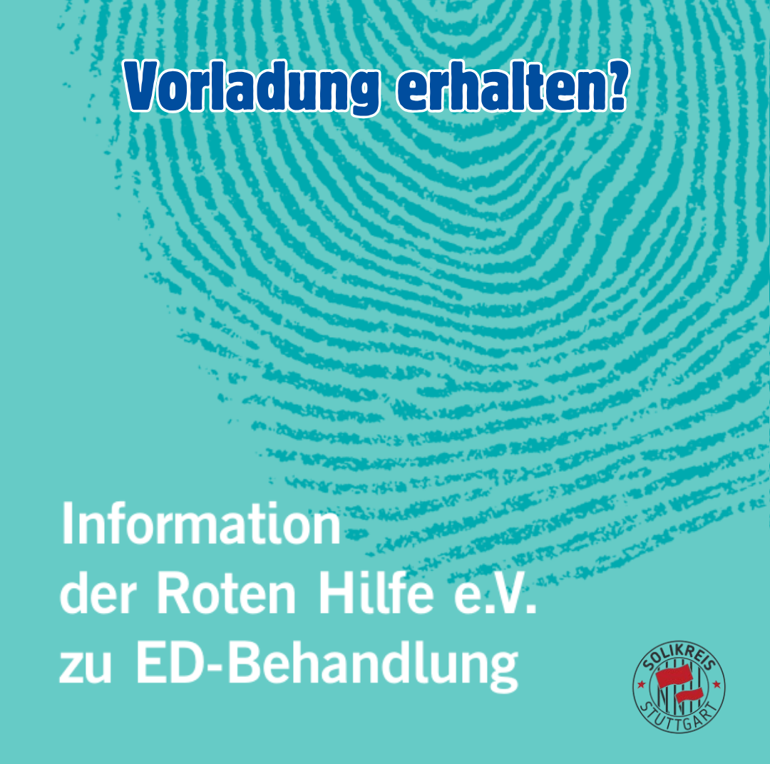 Infoslides zum Rote Hilfe Flyer „ED-Behandlung“