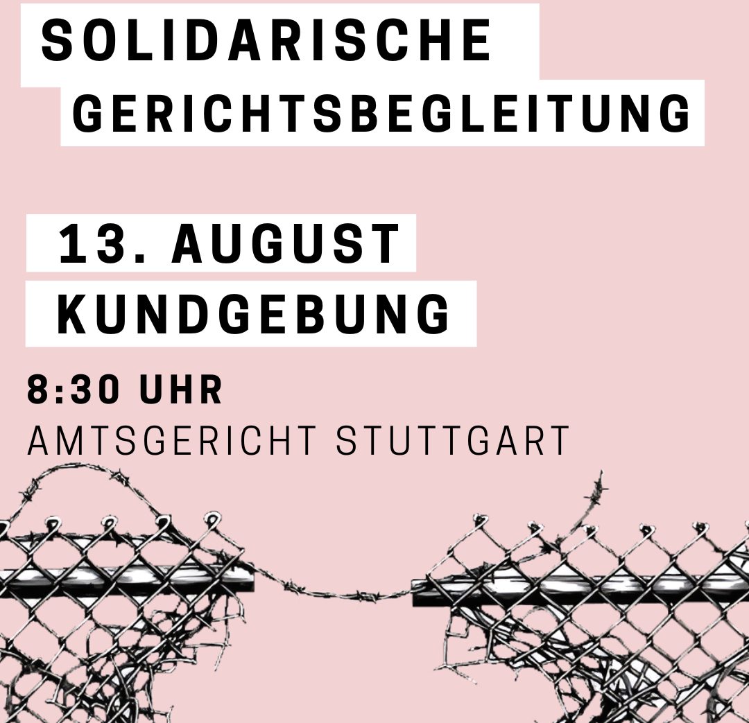 Prozessbegleitung am 13. August ab 8:30 Uhr
