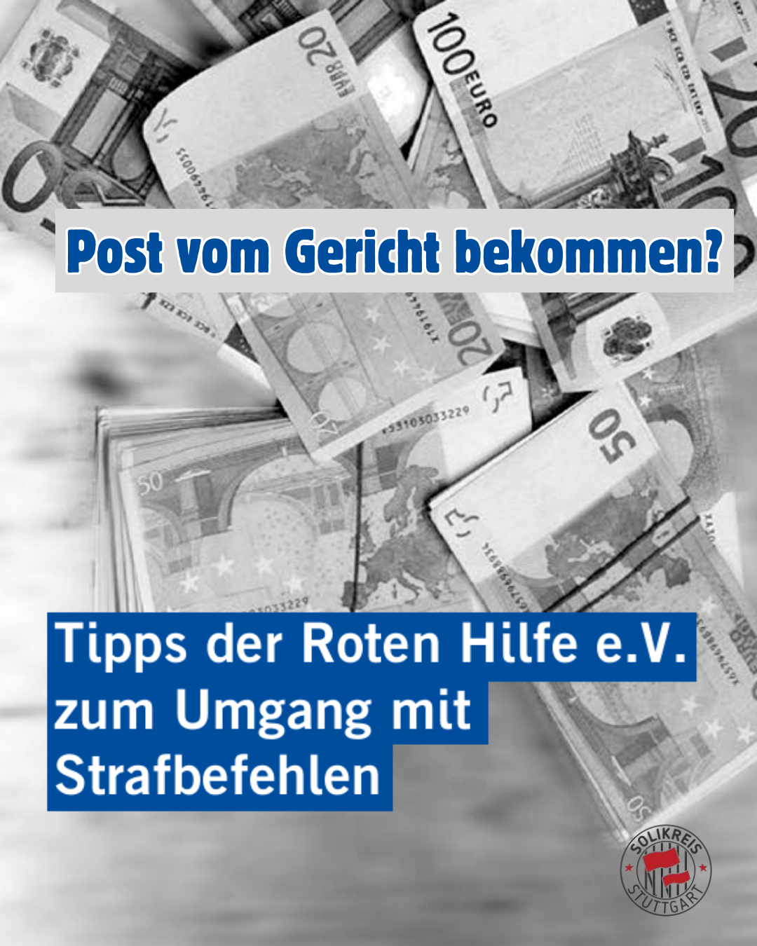 Infoslides zum Rote Hilfe Flyer „Strafbefehle“